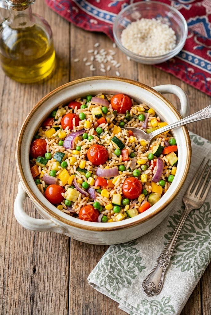 One-Pot Garden Vegetable Rice